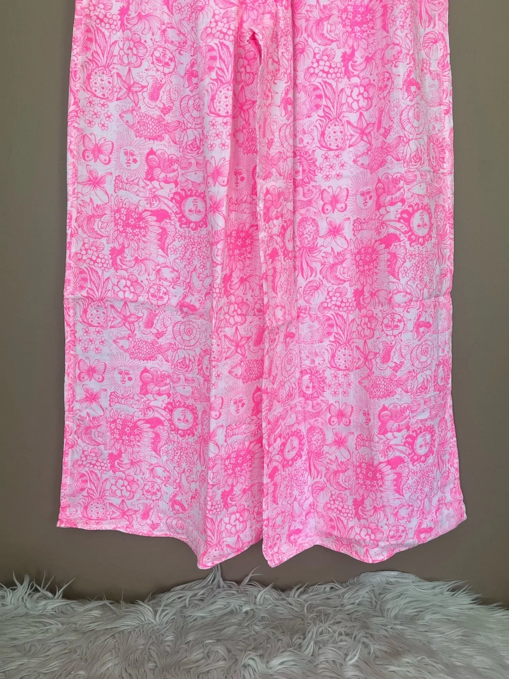 {Lilly Pulitzer} Enzo Coverup Pant Pull-On in Cherry Blossom Pink - Womens XL